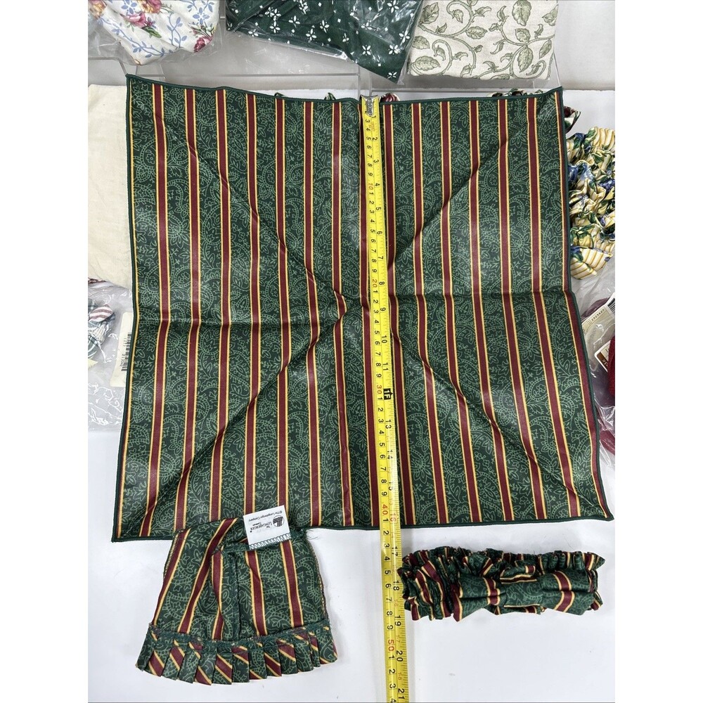 Longaberger Fabric Basket Cake Liner Garter Lot Ficus Ruffled Floral Daisy Plaid - Picture 2 of 13